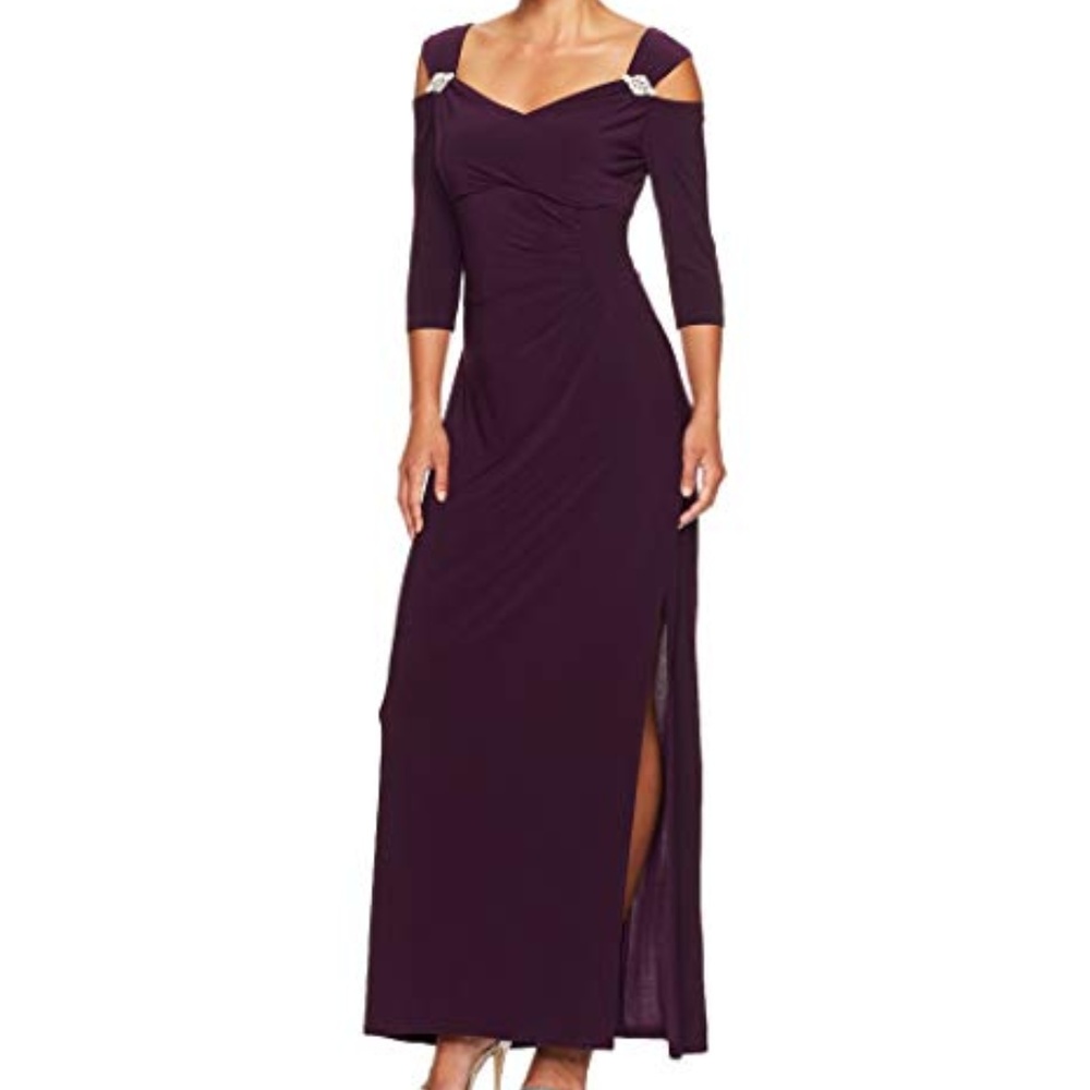Purple evening dress